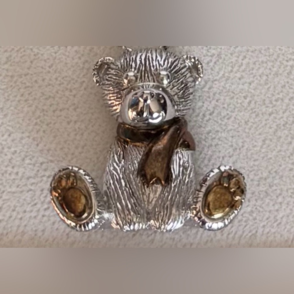Ben Bridge Silver 925 Teddy Bear Pendant Necklace - Picture 2 of 15
